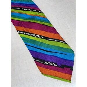 Serica Elite Men’s Dress Tie Italy Sz 57” Multicolor Silk Business Party Formal